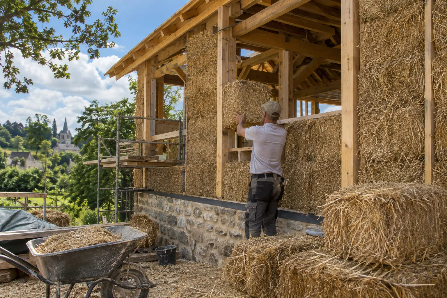 Maçon en construction paille crue sur Rennes, Irodouer et en Ille et Vilaine